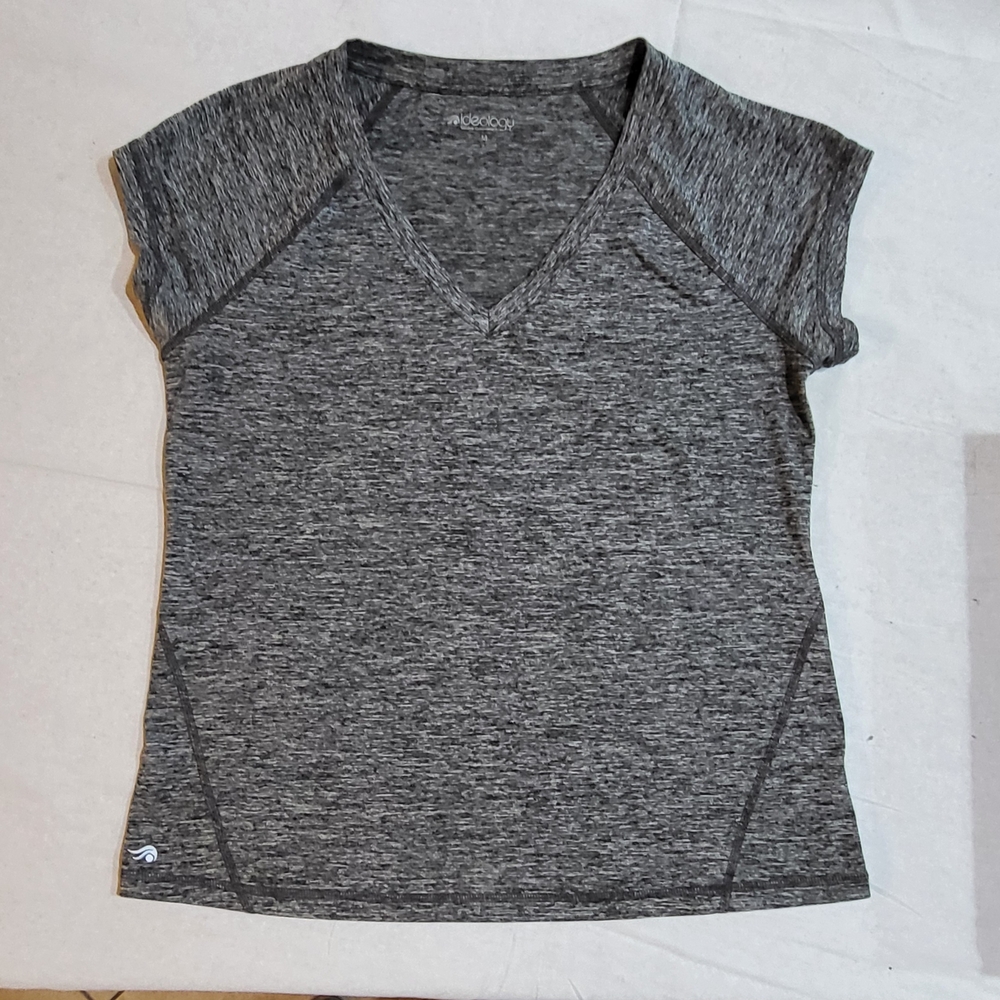 Ideology V Neck Short Sleeve Tee with Breathable Fabric and Relaxed Fit